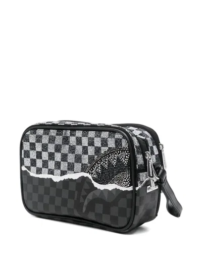 Sprayground Checkerboard-pattern Wash Bag In Black