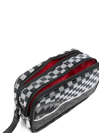 Sprayground Checkerboard-pattern Wash Bag In Black
