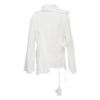 Open Yy Unbalanced Ruffled Blouse In White