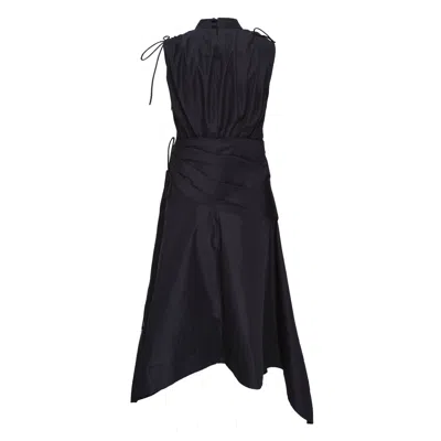 3.1 Phillip Lim Sleeveless Ruched Dress With Handkerchief In Black