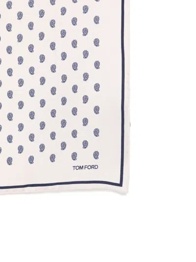 Tom Ford Patterned Silk Scarf In Yellow