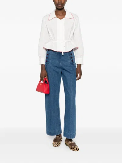 Bode Redbud Shirt In White