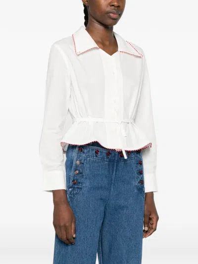 Bode Redbud Shirt In White