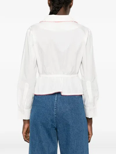 Bode Redbud Shirt In White