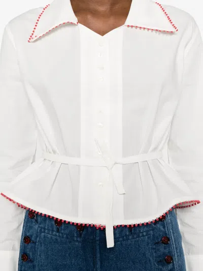 Bode Redbud Shirt In White