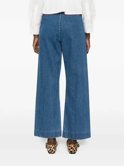 Bode Sailor Buttoned Jeans In Blue