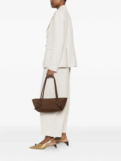 Hereu Medium Fleca Knotted Shoulder Bag In Brown