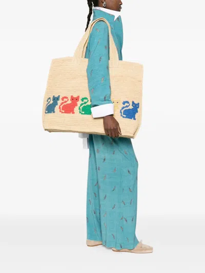 Valentino Garavani  Garavani Raffiachat Large Raffia Shopping Bag Woman Natural Uni In Neutral