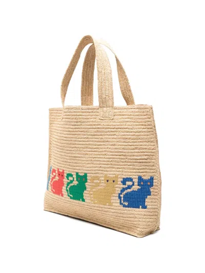 Valentino Garavani  Garavani Raffiachat Large Raffia Shopping Bag Woman Natural Uni In Neutral