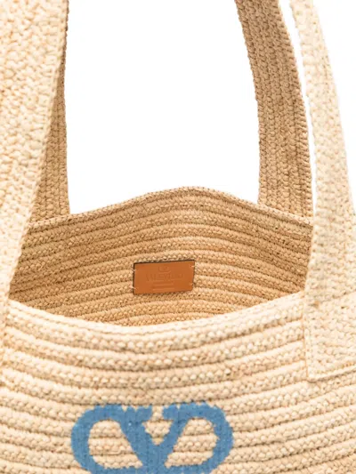 Valentino Garavani  Garavani Raffiachat Large Raffia Shopping Bag Woman Natural Uni In Neutral