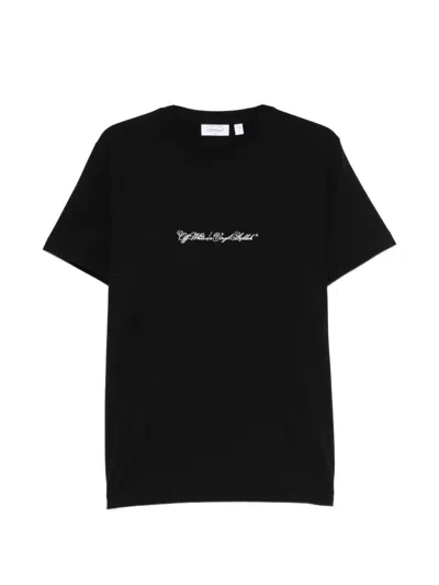 Off-white Arrow Script Short-sleeve T-shirt In Black
