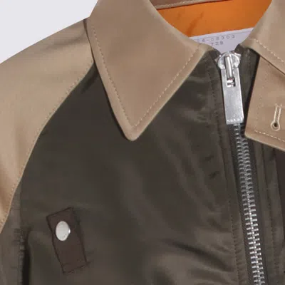 Sacai Oversized Cotton-canvas And Shell Bomber Jacket In Brown