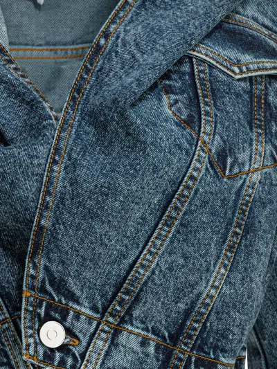 Alaïa Long-sleeved Hooded Jacket In Blue