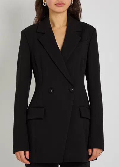 Another Tomorrow Double-breasted Fitted Jersey Blazer In Blue