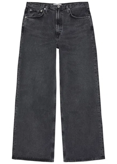 Agolde Womens Radius Harper Straight-leg Stretch-denim Jeans In Black