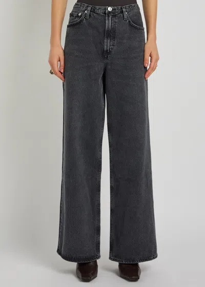 Agolde Womens Radius Harper Straight-leg Stretch-denim Jeans In Black