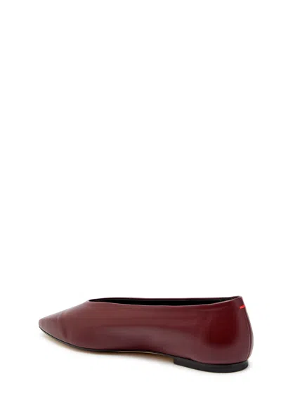 Aeyde Womens Wine Betty Pointed-toe Leather Ballet Flats