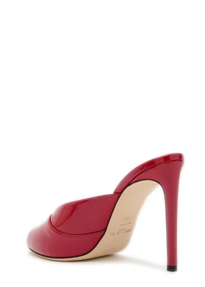 Jimmy Choo Brigitte 100mm Patent Leather Mule Pumps In Red