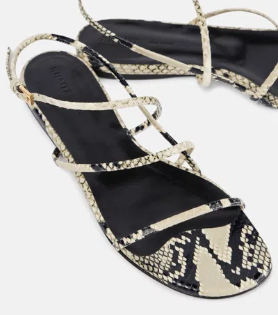 Khaite Loop Snake-effect Leather Sandals In Multi