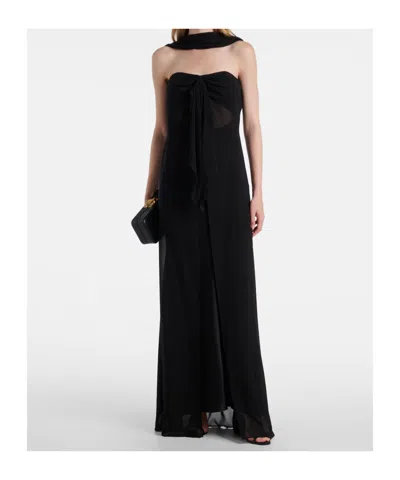 Christopher Esber Reverse Draped Silk Gown In Black