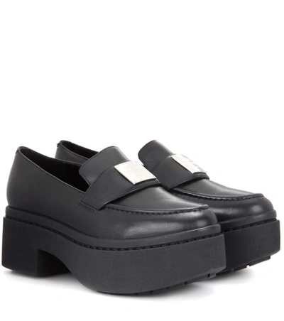 Shop Opening Ceremony Agness Platform Leather Loafers In Black