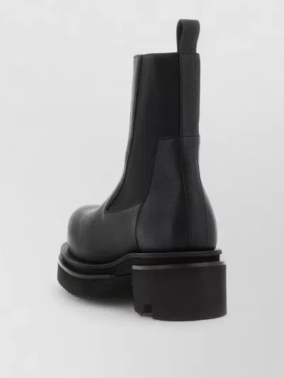 Rick Owens Chunky Sole Ankle Boots With Elastic Panels In Black