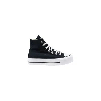 Converse Black Polyester High Top Sneakers In Black