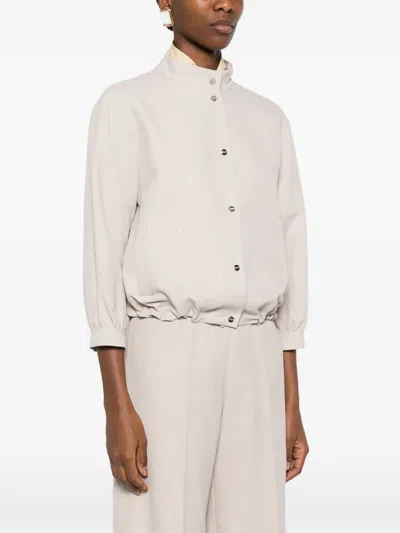 Herno Viscose Linen Polyamide Jacket In Neutral