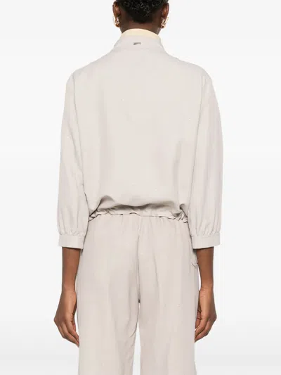 Herno Viscose Linen Polyamide Jacket In Neutral