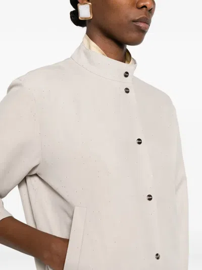 Herno Viscose Linen Polyamide Jacket In Neutral