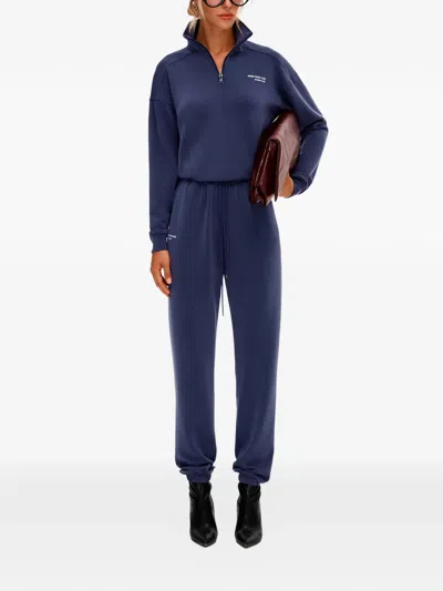 Annafoxy Calme Zip Sweatshirt In Blue