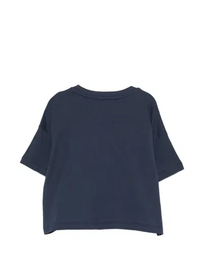 Msgm Embroidered T-shirt In Blue