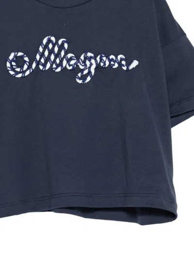 Msgm Embroidered T-shirt In Blue