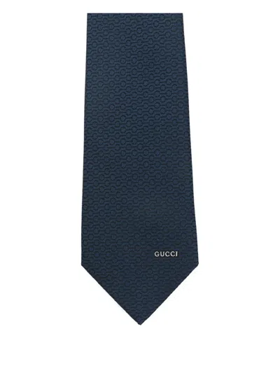 Gucci Patterned Tie In Blue