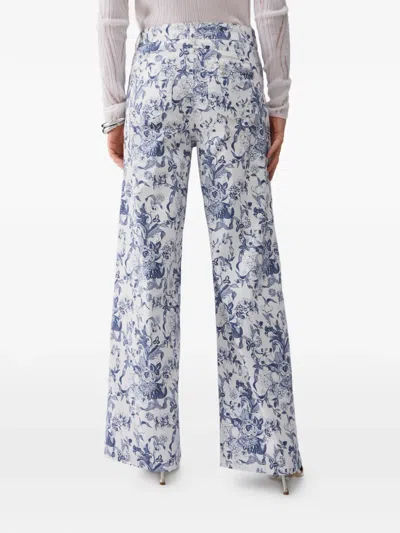 Liu •jo Printed Flared Jeans In Blue