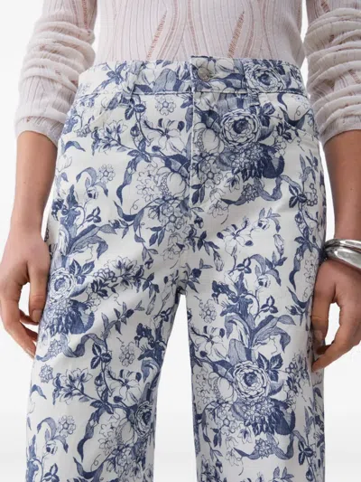 Liu •jo Printed Flared Jeans In Blue