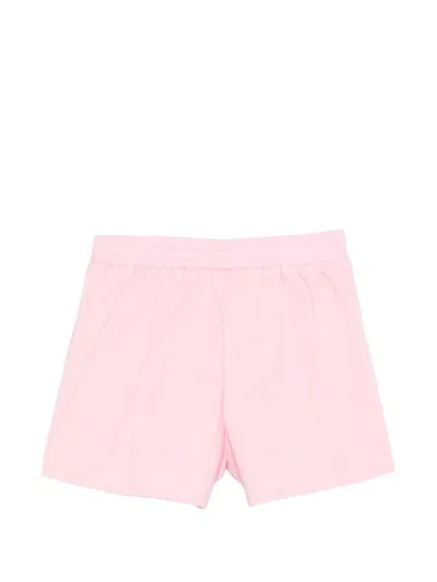 Msgm Elasticated Graphic Shorts In Pink