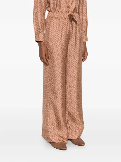 Herno Drawstring Patterned Trousers In Brown