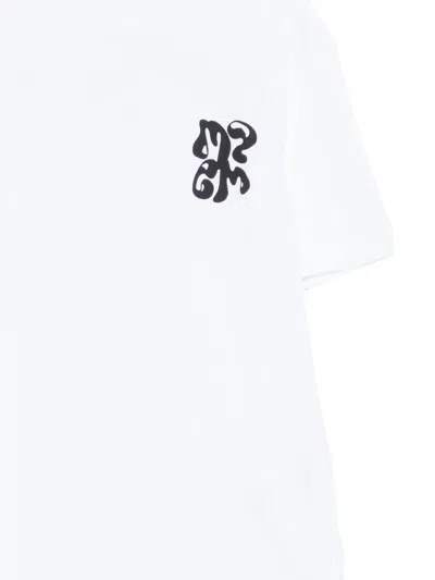 Msgm Graphic Crewneck T-shirt In White