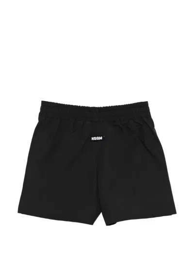 Msgm Elasticated-waistband Shorts In Black