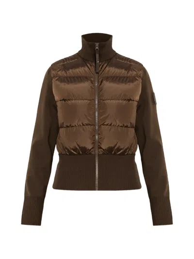 Canada Goose Hybridge Wool-blend Down Jacket In Brown
