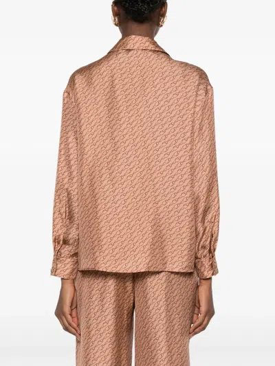 Herno Patterned Collared Shirt In Brown