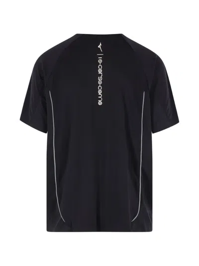 Mizuno Mesh Panel Piping T-shirt In Black