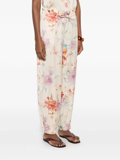 Herno Floral-pattern Trousers In White