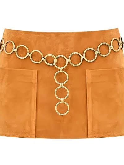 Alexis Nita Skirt With Belt In Orange