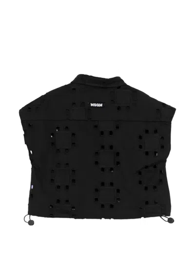 Msgm Cut-out Shirt In Black