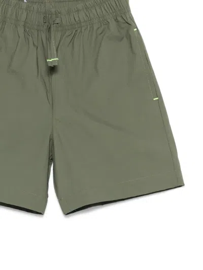 Msgm Drawstring Logo Shorts In Green