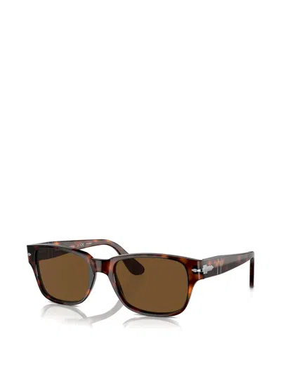 Persol Polarized Rectangular Sunglasses In Brown