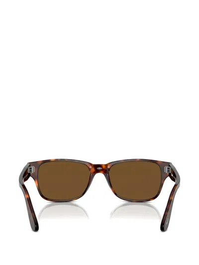 Persol Polarized Rectangular Sunglasses In Brown