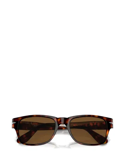 Persol Polarized Rectangular Sunglasses In Brown